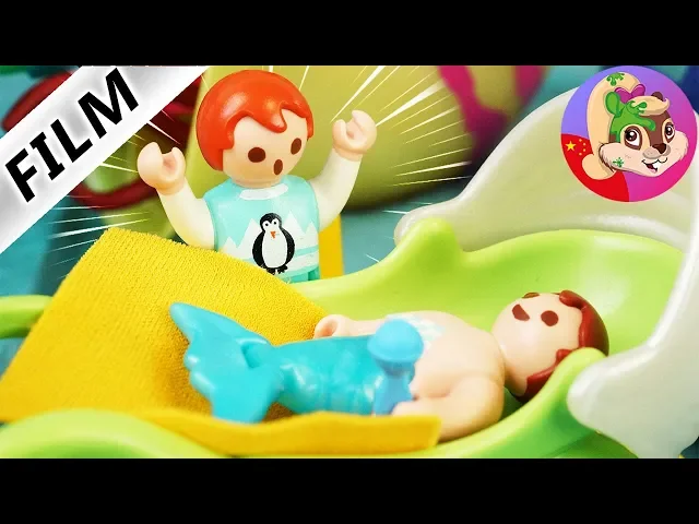 摩比游戏小电影 playmobil 小艾玛想去水上乐园玩 有漂亮美人鱼